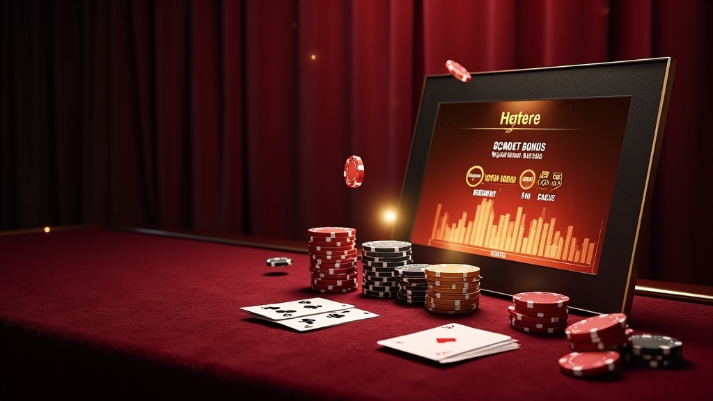 Casino bonus counter with deposit reward cards and loyalty points display