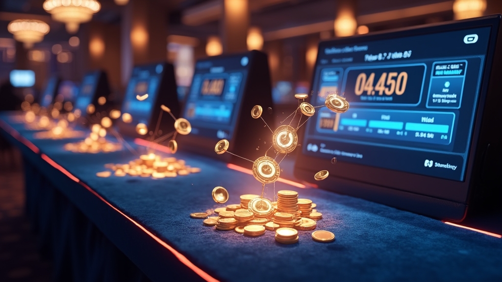 Casino payout flow showing balance turning into cash transfer icons