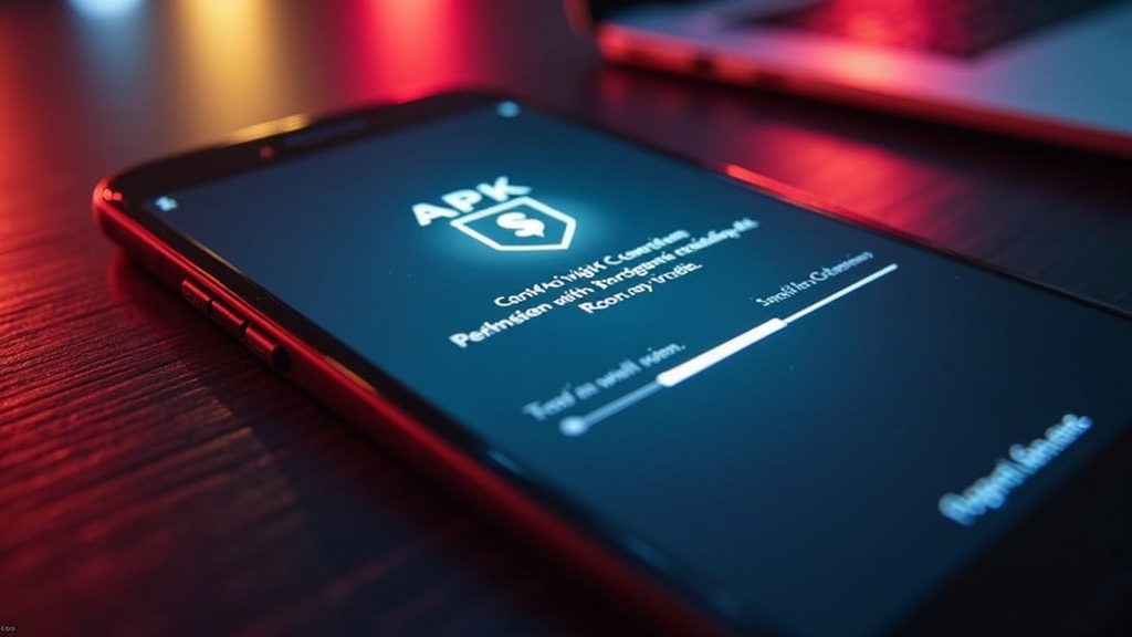 Android phone showing APK installation and permission prompt